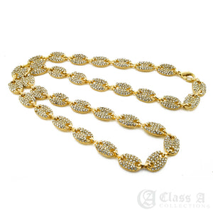 14K GD PT Lab-Diamond Iced Gucci Inspired Chain Necklace - CH3104