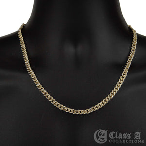 14K GD PT Lab-Diamond Iced 6mm Miami Cuban Link Chain Hip Hop Necklace - CH3107