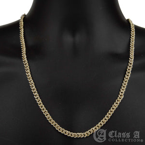 14K GD PT Lab-Diamond Iced 6mm Miami Cuban Link Chain Hip Hop Necklace - CH3107