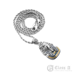 14K GD PT Iced Mini Egypt Pharaoh Pendant with Rope Chain Hip Hop Rappers Necklace - HC3001