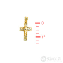 Load image into Gallery viewer, 14K GD PT Iced Mini Jesus on the Cross Pendant with Rope Chain Hip Hop Rappers Necklace - HC3007