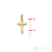 Load image into Gallery viewer, 14K GD PT Iced Mini Jesus on Bamboo Cross Pendant with Rope Chain Hip Hop Rappers Necklace - HC3008