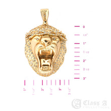 Load image into Gallery viewer, 14K GD PT XL Iced Roaring Lion Pendant with Cuban Chain Hip Hop Necklace - KC3499