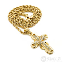 Load image into Gallery viewer, Iced Veiled Cross Pendant with Rope Chain - KC7009