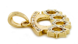 Iced Brass Knuckles Pendant With Rope Chain - KC7037