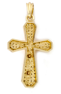 Iced Grill Crucifix Pendant With Rope Chain Necklace - KC7053