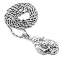 Load image into Gallery viewer, Iced Boxing Gloves Pendant with Rope Chain - KC7062