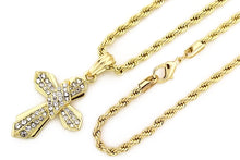 Load image into Gallery viewer, Iced Nexus Cross Pendant with Rope Chain - KC7116