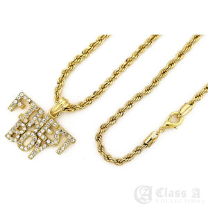 Iced FINEST BOY Pendant with Rope Chain - KC7525